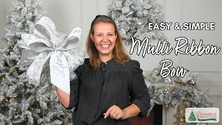 Easy Bow Tutorial with Multiple Ribbons I Glam Bow How To [upl. by Atiuqal638]