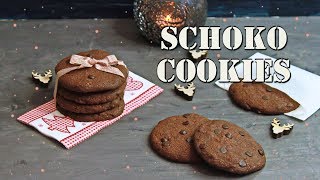 CHOCOLATE COOKIES SELBER MACHEN  Schoko Kekse backen außen knusprig innen weich Cookie Rezept [upl. by Etteniotnna382]