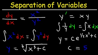 Separable First Order Differential Equations  Basic Introduction [upl. by Dunstan84]