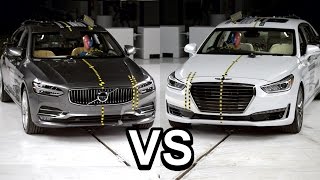 2017 Genesis G90 VS 2017 Volvo S90  Crash Test [upl. by Mesics]