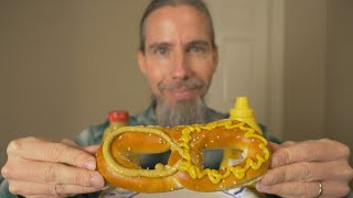 Soft Pretzel with Mustard ASMR [upl. by Ahseret]