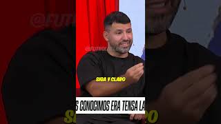 El kun Aguero contando las indicaciones de Pep Guardiola para la presion [upl. by Zzahc349]