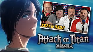 First time watching Attack on Titan reaction episodes 3x21 amp 3x22 SUB [upl. by Etnahsa]