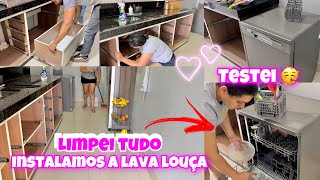 LIMPEI TUDO  INSTALAMOS A NOVA LAVA LOUÇA MIDEA 14 serviços🥳 NEM ACREDITO TESTEI COM VOCÊS💕 [upl. by Annerol916]