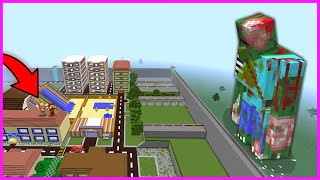 ZOMBİ KRAL DEVASA BÜYÜK OLDU ŞEHRİ EZDİ 😱  Minecraft [upl. by Aiynat]