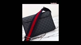 GUCCI GG Canvas mens Shoulder Bag Black luxe goederen Retrostijl Postbodenzak Bucket tas met retro [upl. by Ydisac]