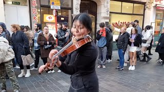 Greatest violinist in the world  London  Street performer  China Town [upl. by Yeclehc435]