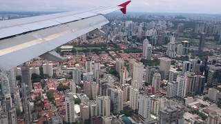 Landing at Sao Paulo Congonhas in a LATAM A319 [upl. by Nomrej336]