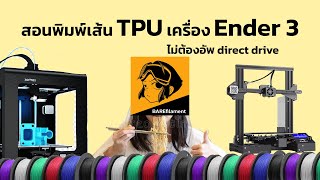 สอนวิธีใช้เครื่อง 3D Printer พิมพ์เส้น tpu Ender 3 [upl. by Franza]