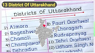 How Many Districts In Uttarakhand 2023 District Names of uttarakhand in english uttarakhand gk [upl. by Lodnar]