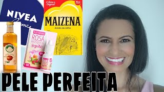 PELE PERFEITA COM CREME NIVEA DA LATINHA AZUL VINAGRE DE MAÇÃ MAIZENA E OLEO DE ROSA MOSQUETA [upl. by Segroeg682]