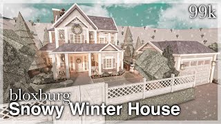 Bloxburg  Snowy Winter House Speedbuild exterior [upl. by Aihsram]