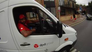 DPD driver says quotshut upquot when politely asked to not use phone whilst driving 20160715 [upl. by Aisat]