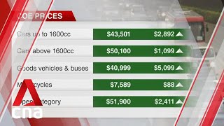 COE prices rise across all categories at end of Jan 20 bidding exercise [upl. by Gilboa]