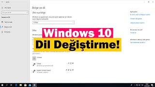 Windows 10 Dil Değiştirme Nasıl Yapılır  Detaylı Anlatım [upl. by Chloras]