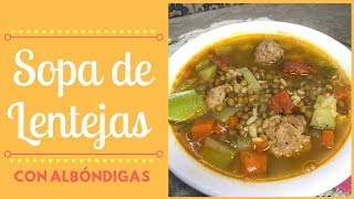 Sopa de lentejas  Cocina de Addy [upl. by Naffets]