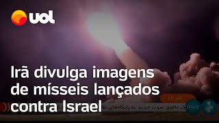 Irã x Israel TV iraniana divulga vídeo de mísseis disparados contra Israel [upl. by Artie]