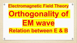 orthogonality of EM wave Electromagnetic Field Theory [upl. by Aisan211]