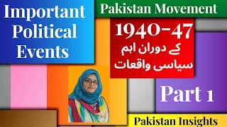 Pakistan Movement 1940 to 1947  Story of Pakistan  All important events  by Raheela Waheed [upl. by Oicneserc]