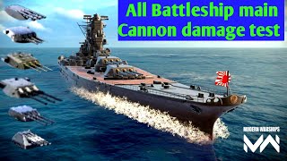 All Battleship main Cannon Damage test modern warship [upl. by Forrest]