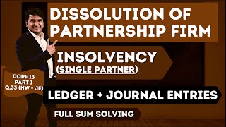 dissolution of a partnership firm  one partner insolvent  insolvency  full question solving [upl. by Cynthia]