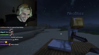 xQc acts weird after separating Gingers Bed in Minecraft [upl. by Heddy]