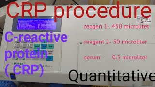 crp test biochemistry  erba chem 5 V2 plus  CRP test in hindi [upl. by Druci328]