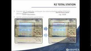 Total Station R2 download data with COM cable STSSP19U [upl. by Goodrich]