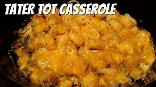 Making Tater Tot Casserole in the Crockpot [upl. by Broddie]