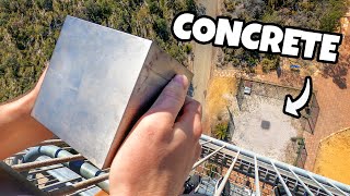 WORLD’S HEAVIEST 4” CUBE Vs CONCRETE from 45m [upl. by Bromleigh]