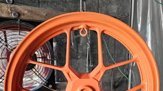 powder coating honda click mags  regular orange🤘 [upl. by Tegdirb]