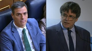 Sánchez conquista apoio de independentista catalão para seguir no poder na Espanha  AFP [upl. by Hawthorn315]