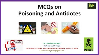 MCQs on Poisoning and Antidotes [upl. by Pattison]