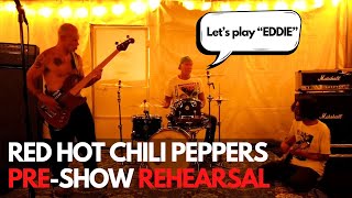 RHCP practicing quotEddiequot in backstage before the concert John is AMAZING [upl. by Nosnarb]