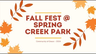 Community of Grace Fall Fest  Spring Creek Park 2024 [upl. by Arturo]