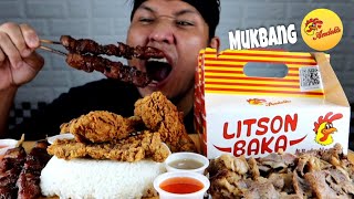 ANDOKS LITSON BAKA BARBECUE FRIED CHICKEN amp PORK CHOP  MUKBANG PHILIPPINES [upl. by Ahsinnek]