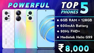 6GB RAM  128GB  Top 5 Powerful Phone Under 8000 in 2023  Best Smartphone Under 8000 [upl. by Ranice]