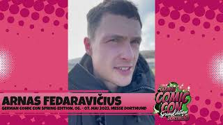 Arnas Fedaravicius at GERMAN COMIC CON DORTMUND SPRING 2023 [upl. by Payton]