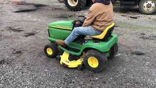 Lot 12 John Deere LT166 Riding Mower 46quot 16 HP [upl. by Eniladam]