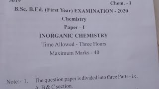 Inorganic Chemistry  Chemistry Paper 1st Bsc Bed1st Year  JNVU Jodhpur [upl. by Durst]