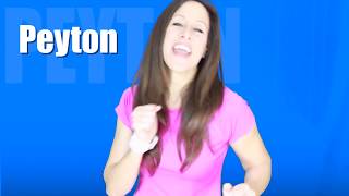 Name Game Song PEYTON  Learn to Spell Your Name PEYTON  Pattys Primary Songs [upl. by Ecaj415]