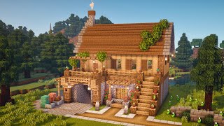 Minecraft  How to Build a Starter House with Mine Entrance  Tutorial [upl. by Matheson]