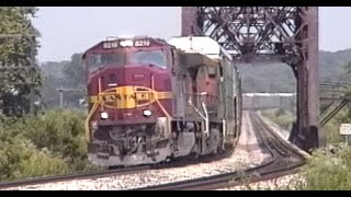 High Speed Rail Action along BNSFs Chillicothe Sub  June 1999 [upl. by Ecinna474]