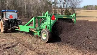 Organic Compost Windrow Turning On a Small Farm [upl. by Kcyred962]