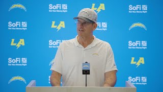 Jim Harbaugh On Team Chemistry After Titans Win  LA Chargers [upl. by Nosirrag465]