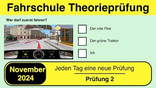 🚘 Führerschein Theorieprüfung Klasse B 🚗 November 2024  Prüfung 2🎓📚 [upl. by Ludie]