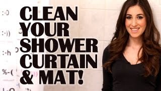 How to Clean Your Shower Curtain amp Mat Easy Bathroom Cleaning Ideas That Save Time Clean My Space [upl. by Tamra]