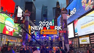 4K🇺🇸New York City🚕🗽 New Years Eve Times Square preparations🧨🎆🎉 Dec 30 2023 [upl. by Trefor754]