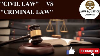 DIFFERENCE BETWEEN CIVIL LAW AND CRIMINAL LAW INTRODUCTION TO LAW [upl. by Enetsirhc]