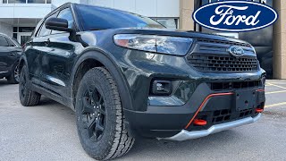 2023 Ford Explorer Timberline 4WD w TwinPanel Moonroof in Forged Green Metallic WalkAround [upl. by Inerney]